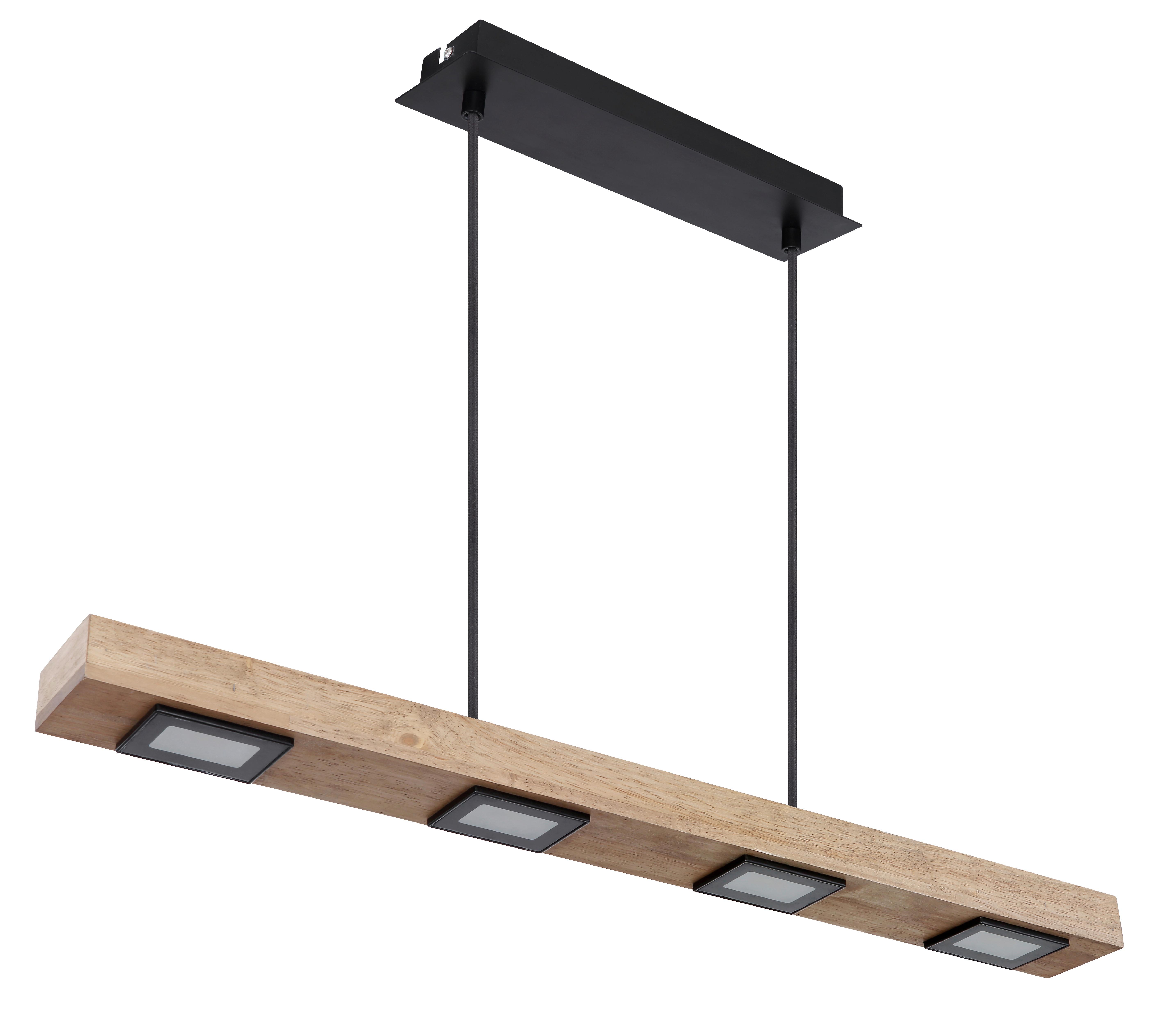 LAMPA WISZĄCA LED 56247-6HB - czarny/ciemnobrązowy, Natur, metal/drewno (80/8/120cm) - Globo