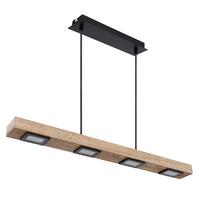 LAMPA WISZĄCA LED 56247-6HB - czarny/ciemnobrązowy, Natur, metal/drewno (80/8/120cm) - Globo