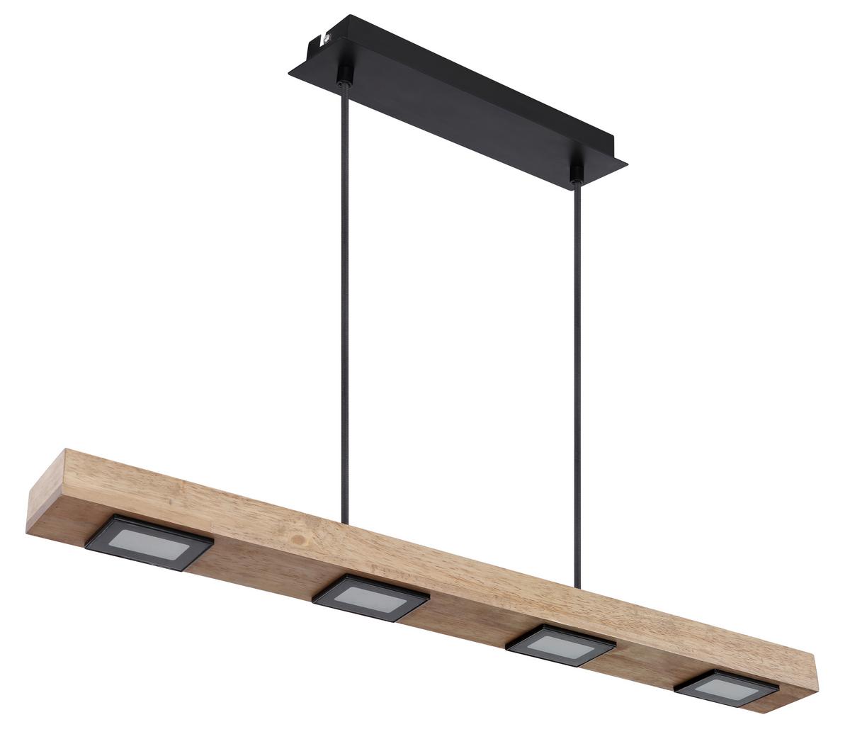 LAMPA WISZĄCA LED 56247-6HB - czarny/ciemnobrązowy, Natur, metal/drewno (80/8/120cm) - Globo