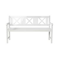 Gartenbank Rosenborg - Weiss Hochglanz, Natur, Holz (150/89/58cm) - Gardenson