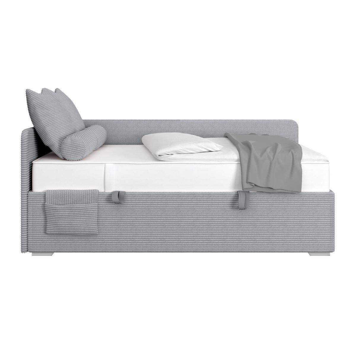 POLSTERBETT REMI - Silberfarben, Modern, Holz/Textil (120/200cm)