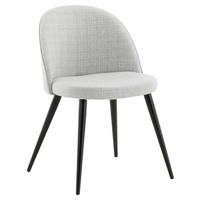 STUHL-SET VELVET - Hellgrau/Schwarz, Design, Textil/Metall (50/77/48cm) - Livetastic