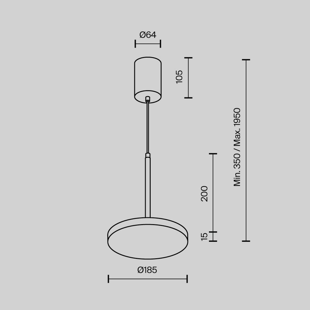 Pendelleuchte P076pl-L12w3k-B - Schwarz, Design, Metall (18.5/195cm) - MAYTONI