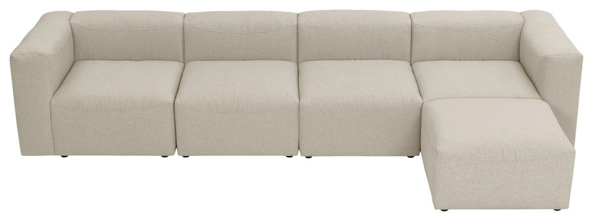 Ecksofa Lena in Creme Flachgewebe - Creme, Design, Kunststoff/Textil (350/175cm) - Max Winzer