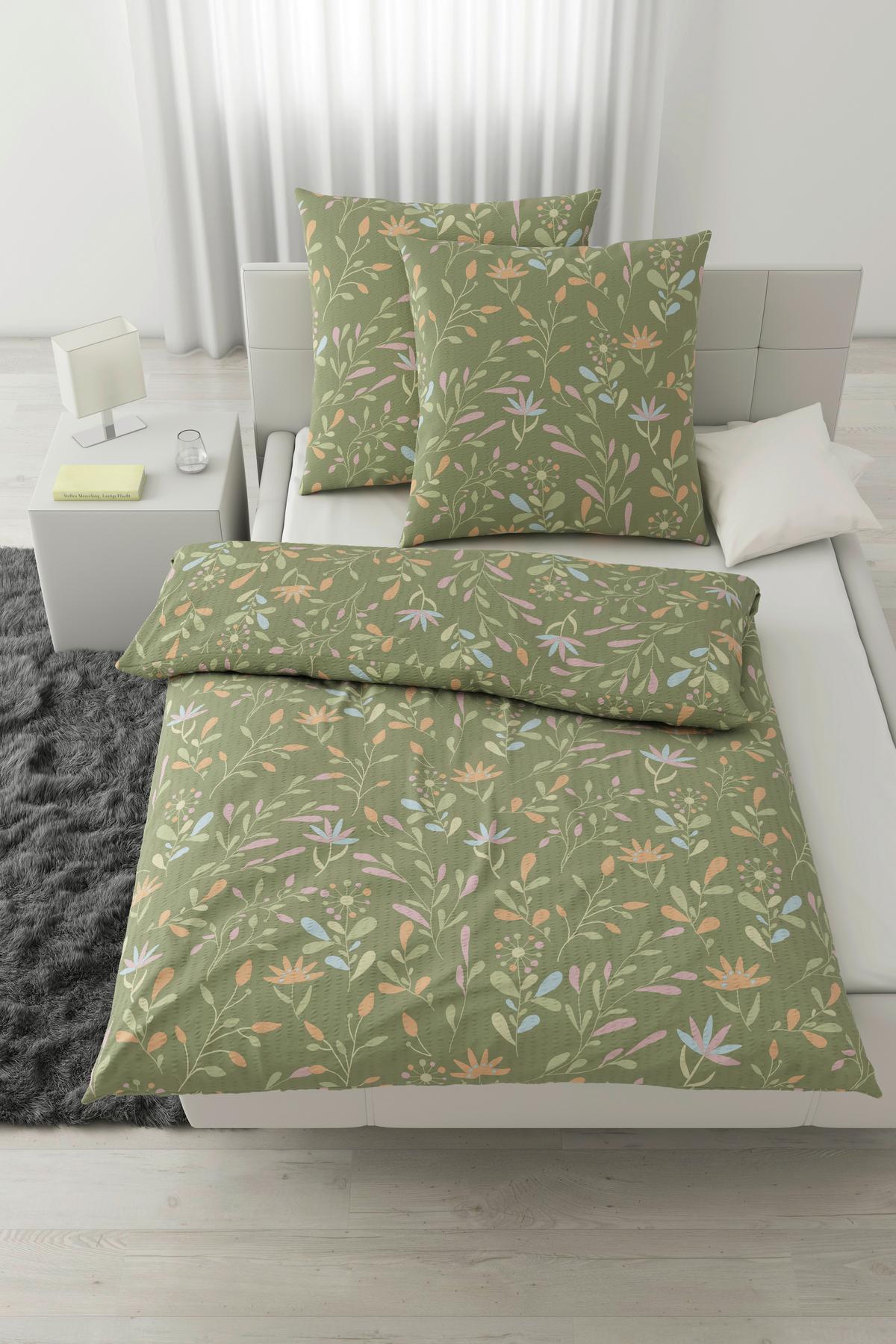 Bettwäsche Marina XXL Grün ca. 200x200cm - Grün, KONVENTIONELL, Textil (200/200cm) - Mömax