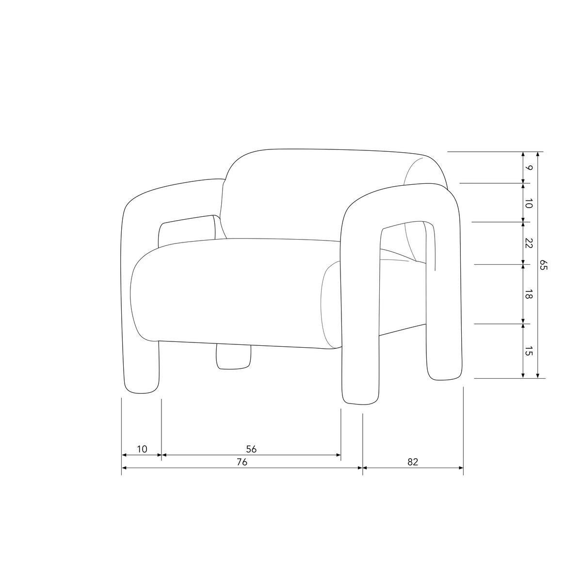 Sessel Lenny Sandfarben - Sandfarben, Design, Textil (76/65/82cm) - Livetastic