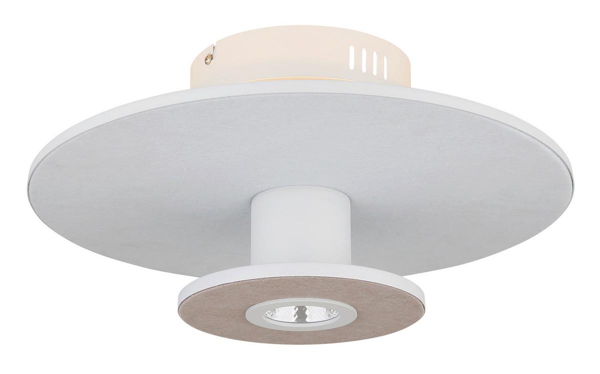 LED-Deckenleuchte Carter Weiß/Hellgrau/Beige max.24Watt - Beige/Hellgrau, Basics, Kunststoff/Textil (38/18cm) - Globo