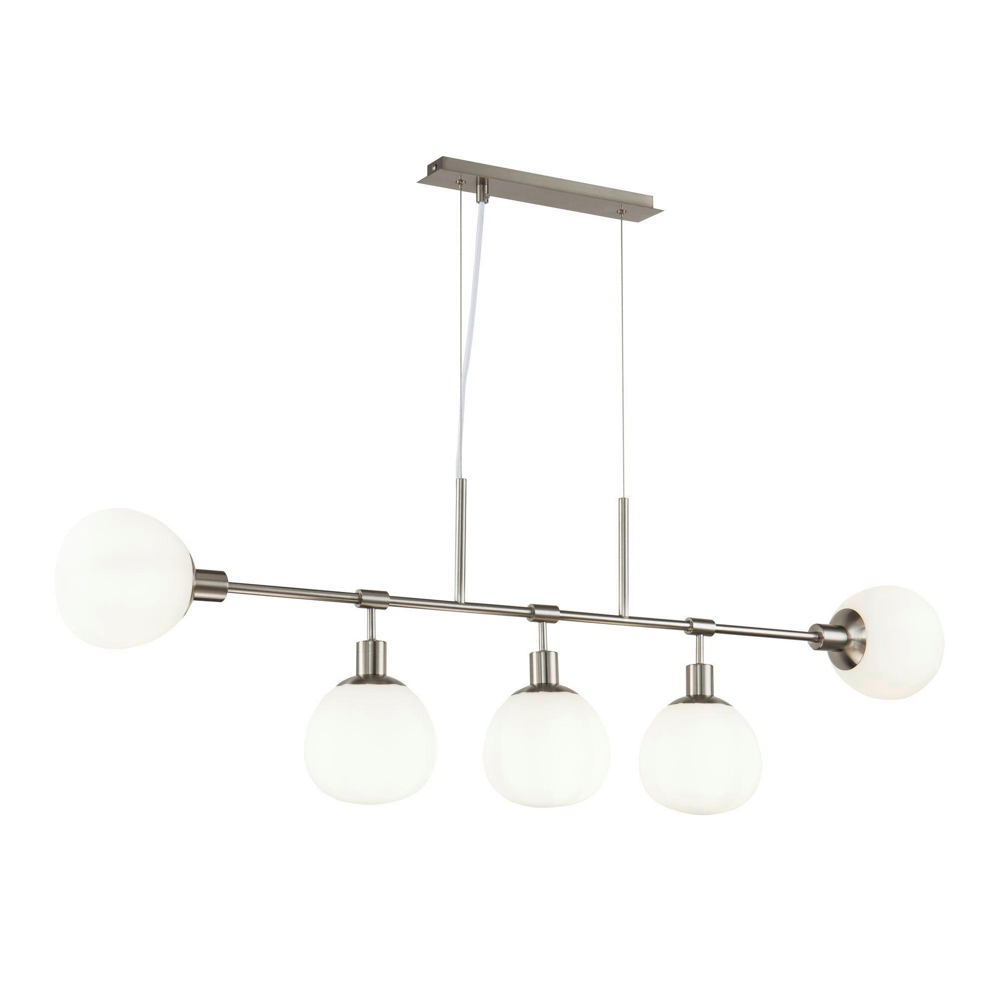 PENDELLEUCHTE ERICH - Weiss/Nickelfarben, Trend, Glas/Metall (120/15/37.3cm) - MAYTONI
