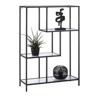 Regal Shine Schwarz - Schwarz, MODERN, Glas/Metall (80/113/30cm) - Mömax