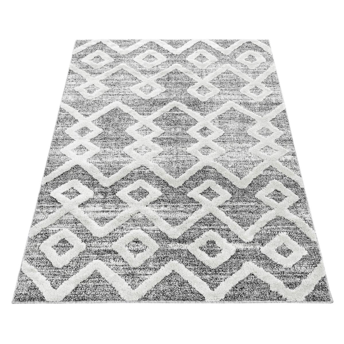 Webteppich Pisa Grau ca. 80x250cm - Grau, KONVENTIONELL, Textil (80/250cm)