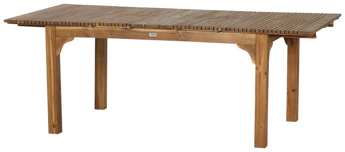 Gartentisch ausziehbar Echtholz L: 150-200 cm - Akaziefarben, KONVENTIONELL, Holz (150/100/74cm) - Siena Garden