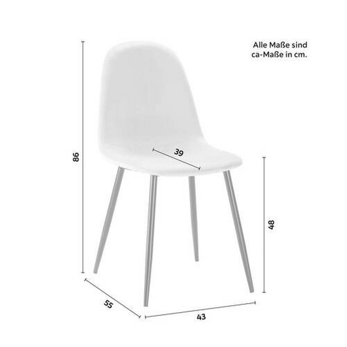Stuhl Lio Hellgrau Samt Gepolstert - Hellgrau/Schwarz, MODERN, Holz/Textil (43/86/55cm) - Bessagi Home