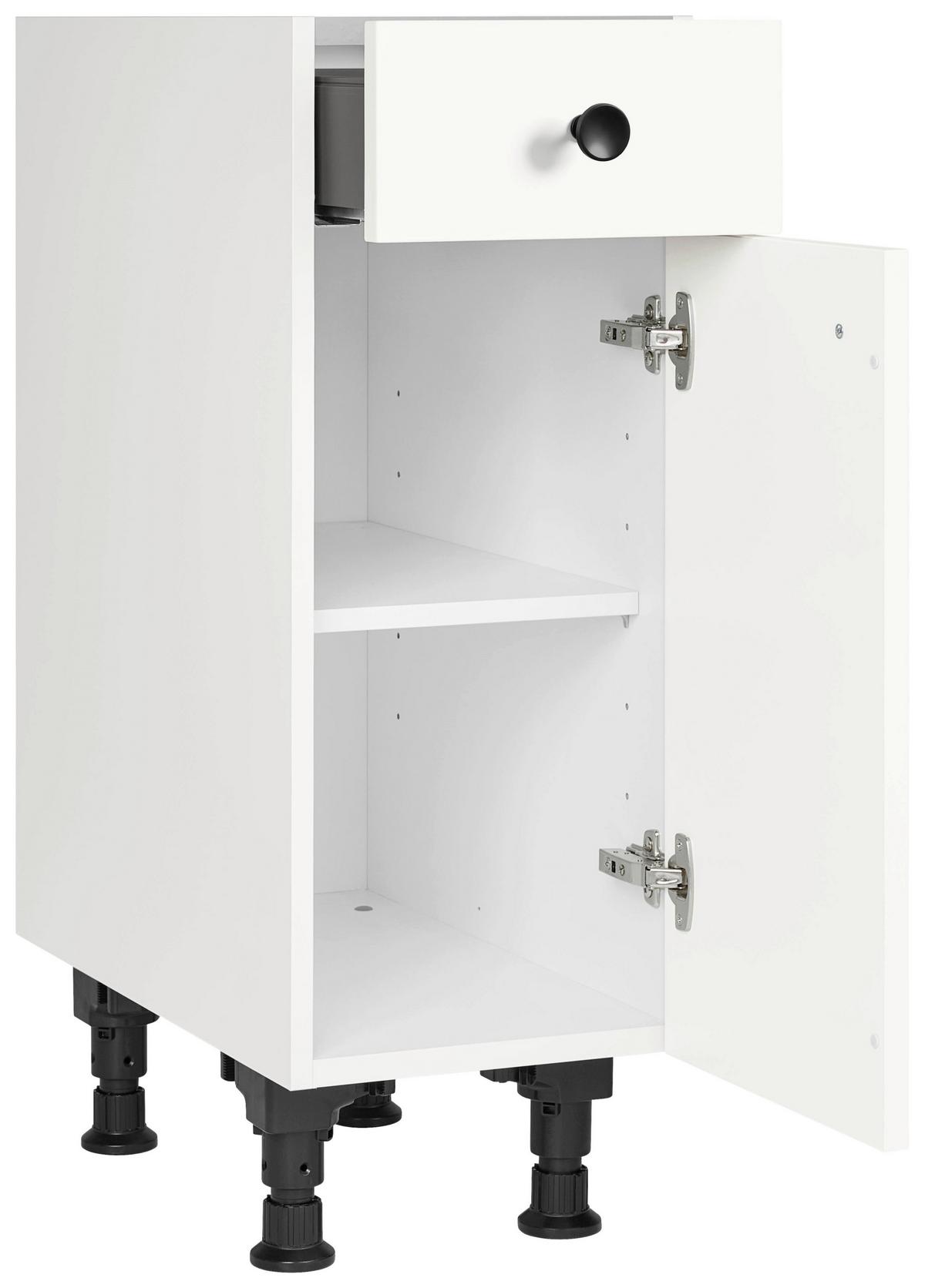 Schubkastenunterschrank Cascada Weiß - Schwarz/Weiß, MODERN, Holzwerkstoff/Metall (30/87/56cm) - Nobilia