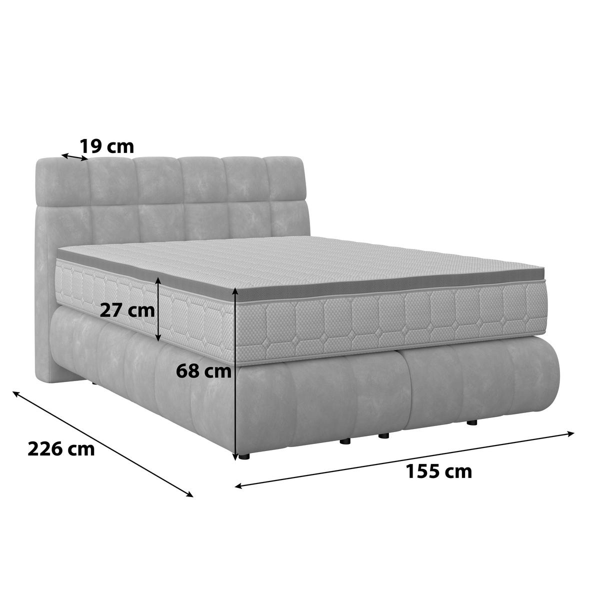 Pat Boxspring Nobu - taupe, Trend, lemn/textil (140/200cm) - Premium Living