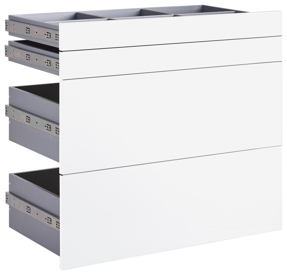 Schubladenset Unit in Weiß Hochglanz - Weiß Hochglanz, MODERN, Holzwerkstoff (91/83/47cm) - Based