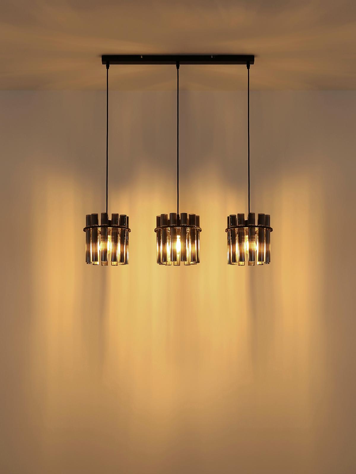 Viseća Svjetiljka Gorley Ii - siva/crna, Design, staklo/metal (80/20/120cm) - Globo