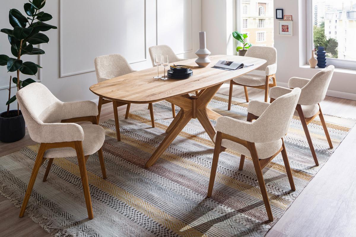 Esstisch Jefferson Wildeiche Echtholz - Wildeiche, MODERN, Holz (180/75/90cm) - Premium Living