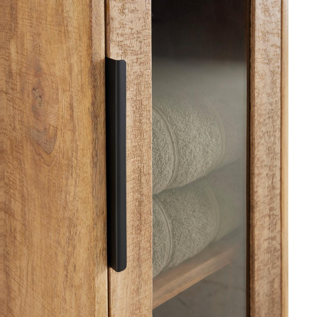 Regal Everest Naturfarben/Schwarz - Schwarz/Naturfarben, Natur, Holz/Metall (30/130/32cm) - Mömax
