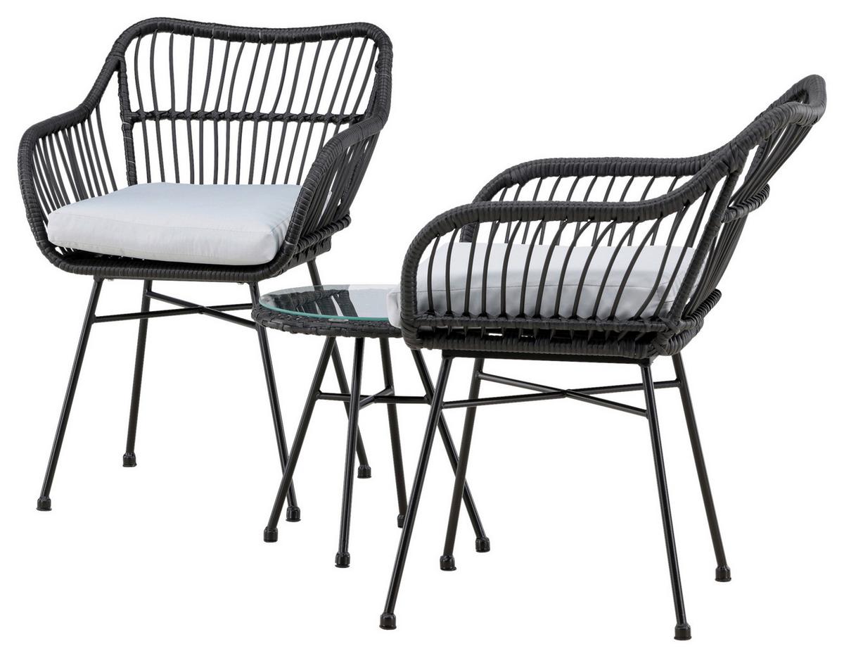 BALKONSET VIGA - Schwarz, KONVENTIONELL, Kunststoff/Metall - Gardenson