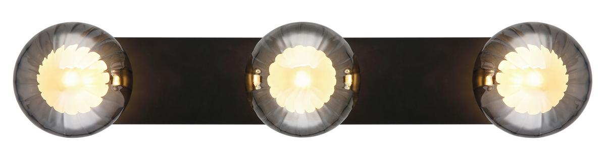 Badezimmer-Deckenleuchte Ander Schwarz max. 10 Watt - Schwarz, Design, Glas/Metall (50/10/12,5cm) - Globo