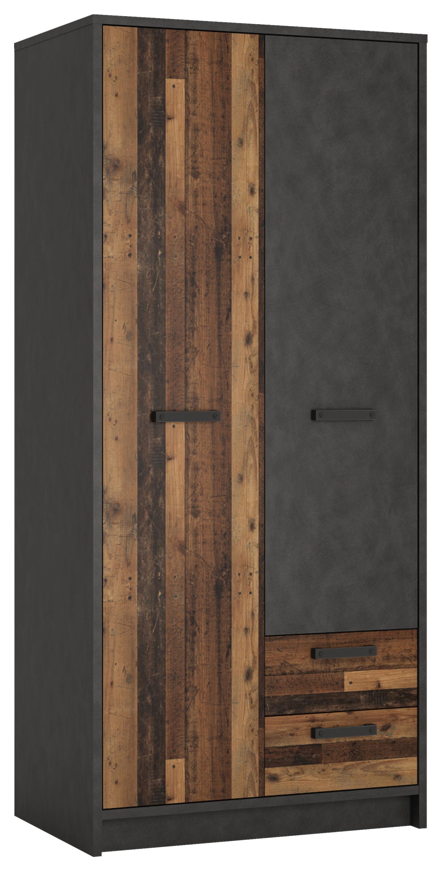 Ormar S Klasičnim Vratima Nubi - tamno siva/boje starog hrasta, Moderno, drvni materijal/plastika (87/196/60cm) - Modern Living