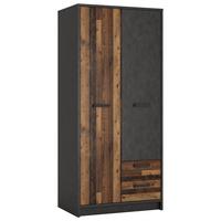 Ormar S Klasičnim Vratima Nubi - tamno siva/boje starog hrasta, Moderno, drvni materijal/plastika (87/196/60cm) - Modern Living