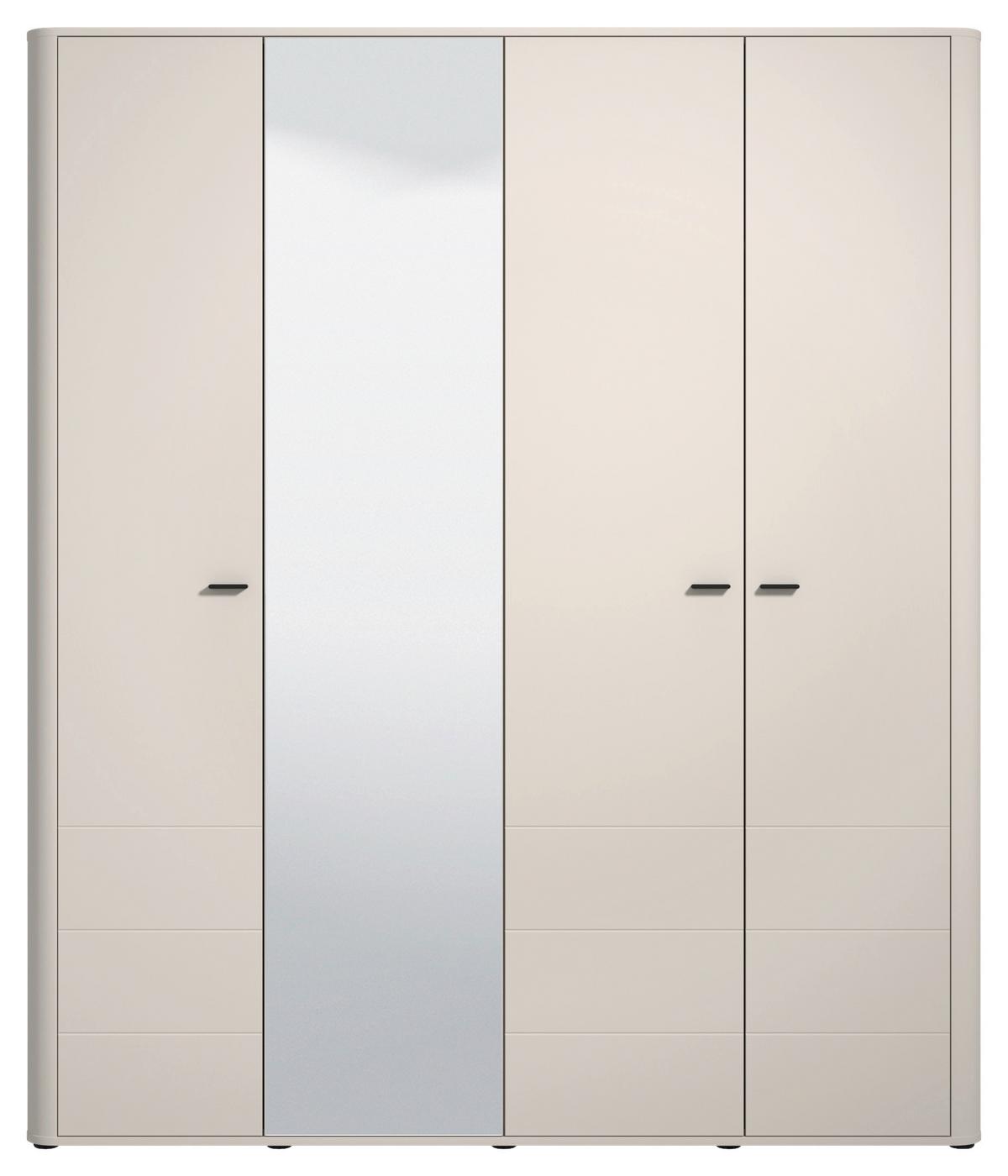Ruhásszekrény Serdica - kasmírszínű/fekete, Basics, műanyag/faalapú anyag (179,5/210,5/56,5cm) - MID.YOU
