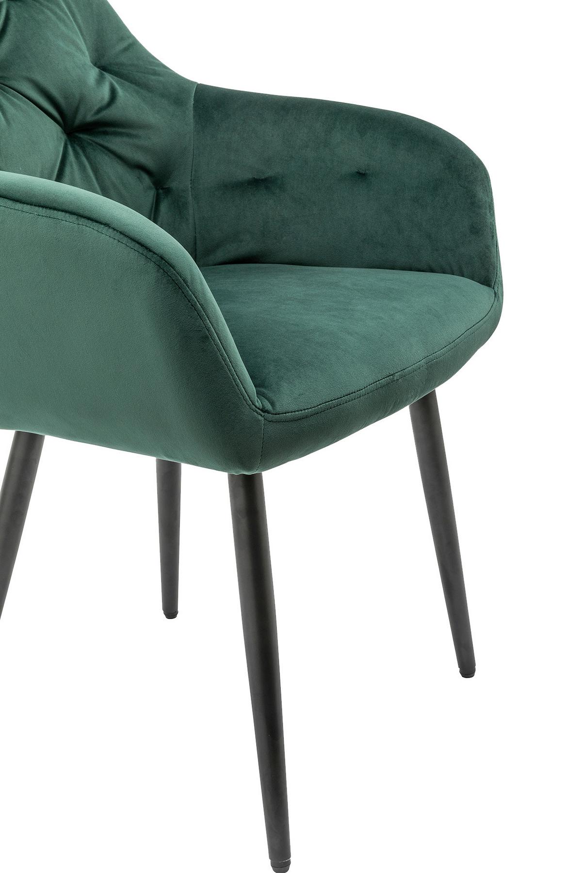 Naslanjač Samt, Zelena - črna/zelena, Moderno, kovina/tekstil (61/85/45cm) - Livetastic