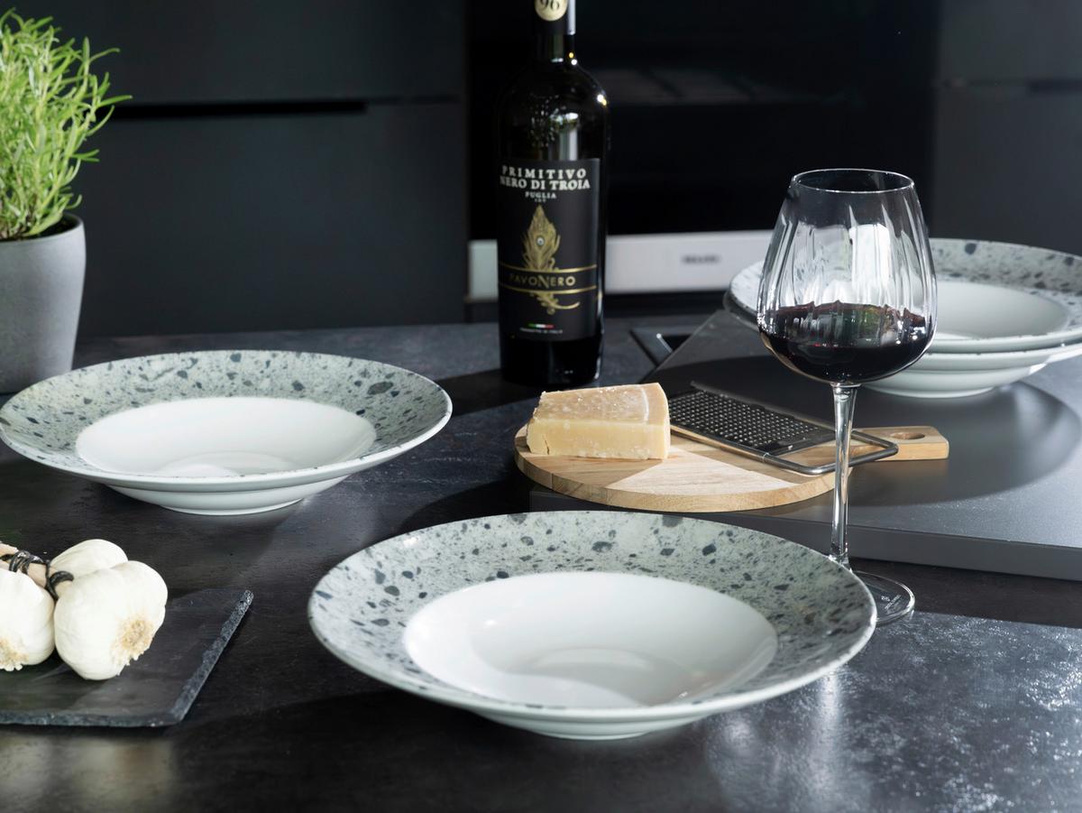 Set Krožnikov Za Testenine Stone Florenz, 4-Delni - siva/bela, Basics, keramika (27cm) - Creatable