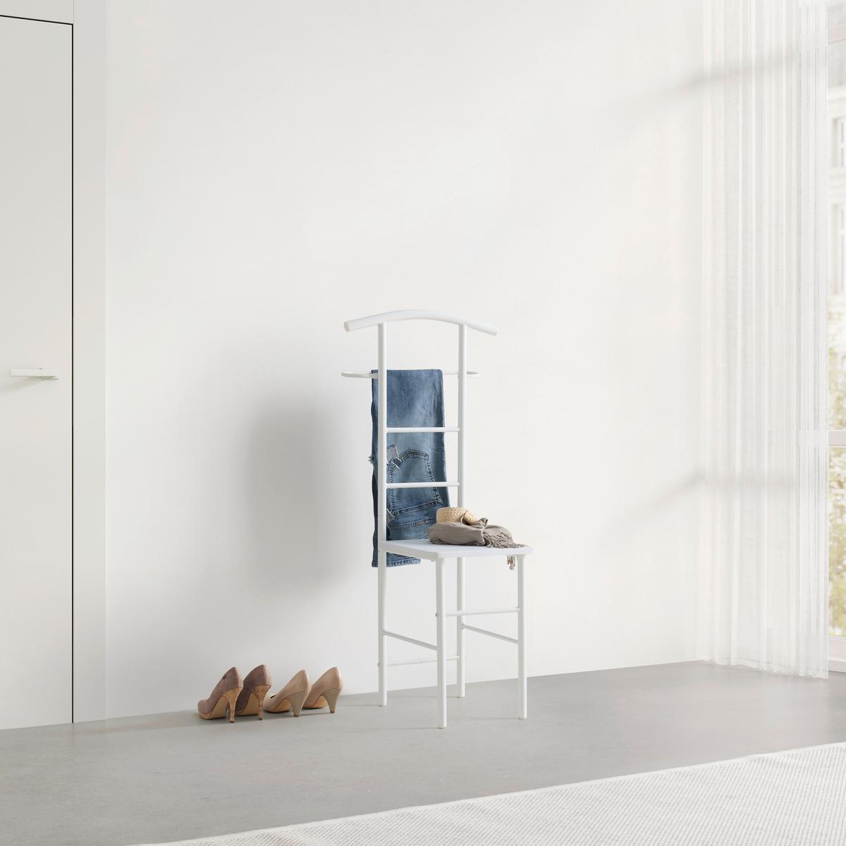 Kleiderständer Ralph Weiß - Weiß, KONVENTIONELL, Holzwerkstoff/Metall (30/107/45cm) - Mömax