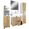 Badezimmer Flandu 4-tlg. ca. 123 cm Honigeiche/Weiß - Honigeiche/Silberfarben, MODERN, Holzwerkstoff/Kunststoff (123cm) - MID.YOU