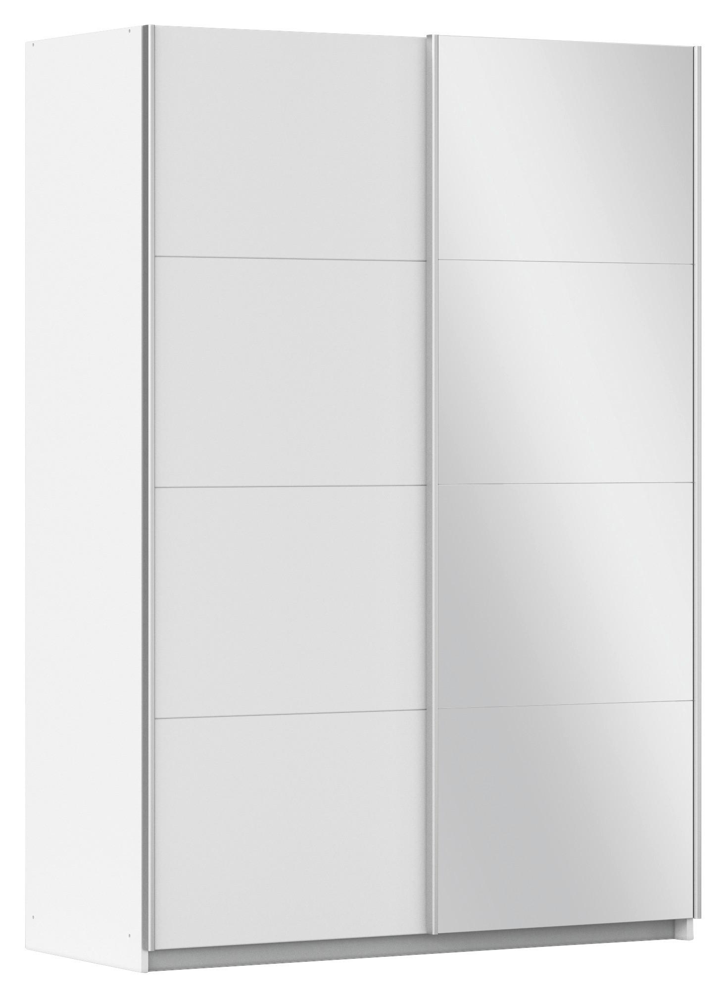 Ormar S Kliznim Vratima Subito - bijela/srebrne boje, Moderno, drvni materijal/metal (136/197/61cm) - Modern Living