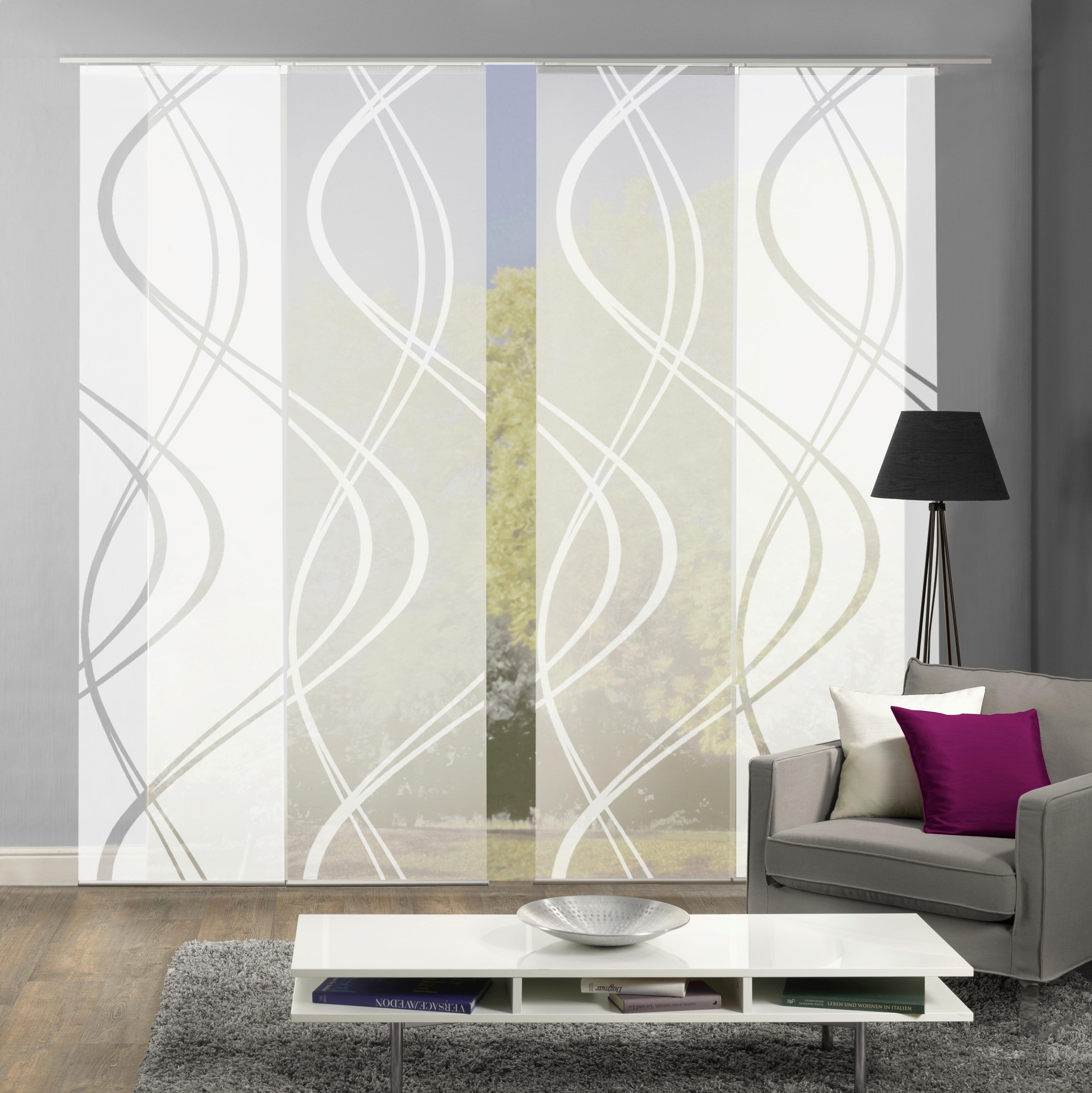 ZASŁONA PANELOWA TIBERIO, ZESTAW 4 SZT - biały, Modern, tkanina (60/245cm)