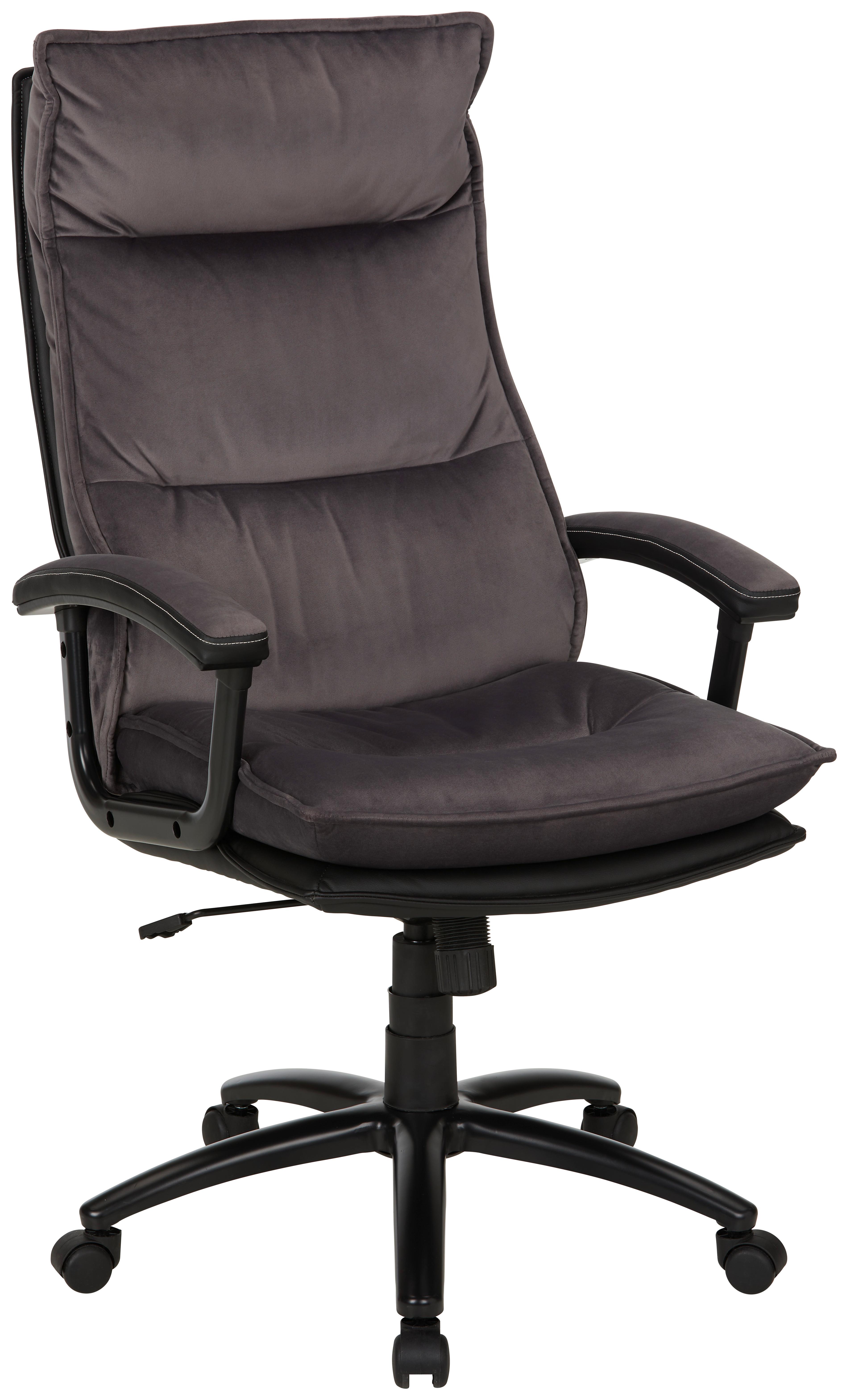 Chefsessel Manhatten in Grau/Schwarz - Schwarz/Grau, MODERN, Kunststoff/Textil (65/113-123/79cm) - Mömax