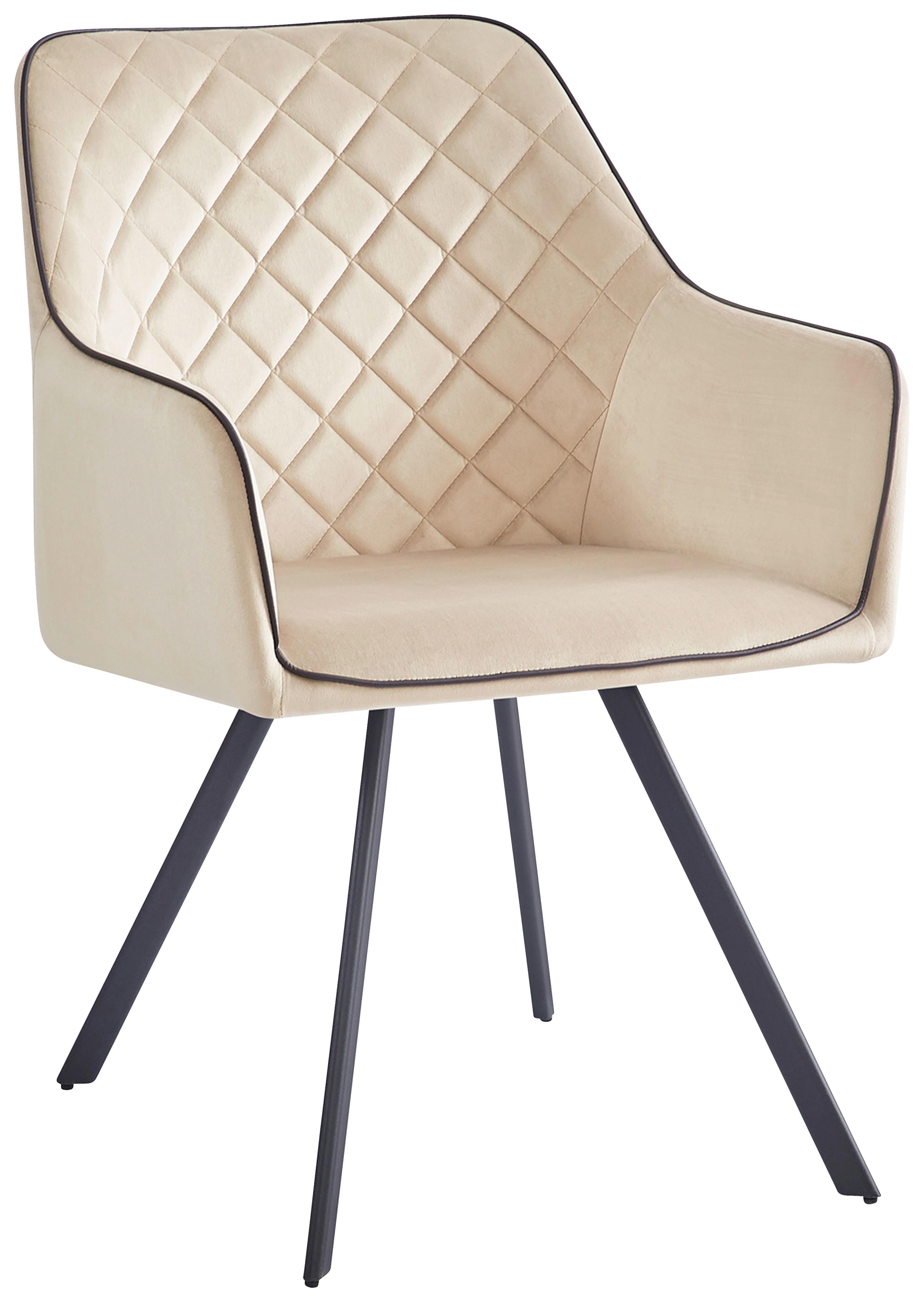 Karosszék Amber 125 - bézs/szürke, Modern, textil/fém (58/85/64,5cm) - Kayoom