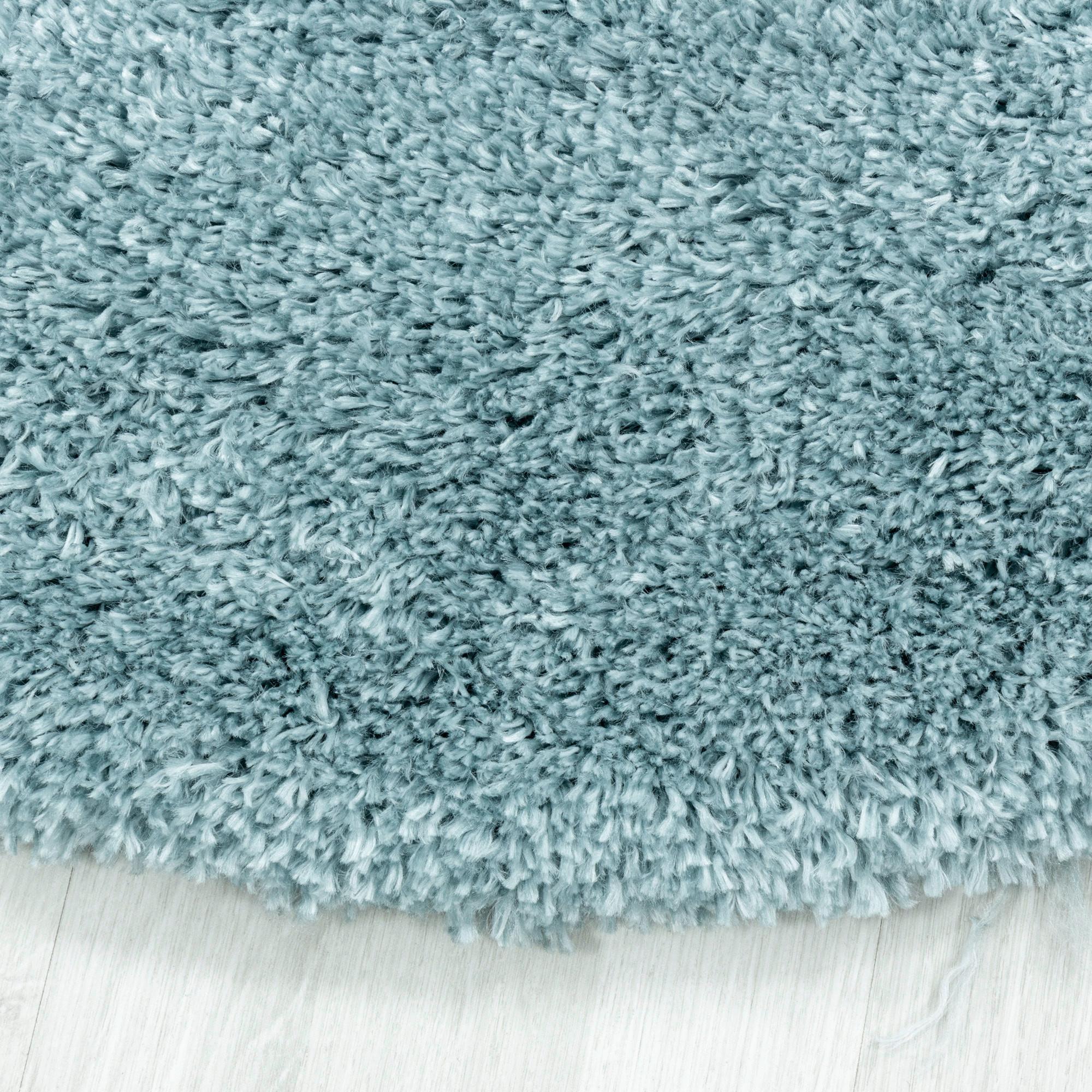 Hochflorteppich Fluffy Blau Ø ca. 160cm - Blau, Basics, Textil (160cm)