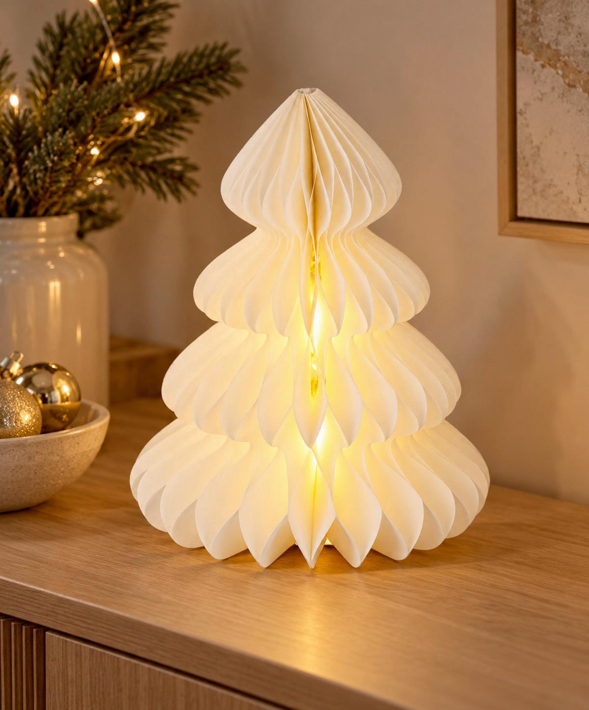 LED-Dekoleuchte Eve Weiß - Weiß, MODERN, Papier (18.3/5.8/40.7cm)