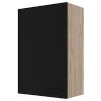 Kuhinjska Zgornja Omarica Capri, Črna, Hrast - črna/barve hrasta, Konvencionalno, kovina/leseni material (60/89/32cm) - FlexWell