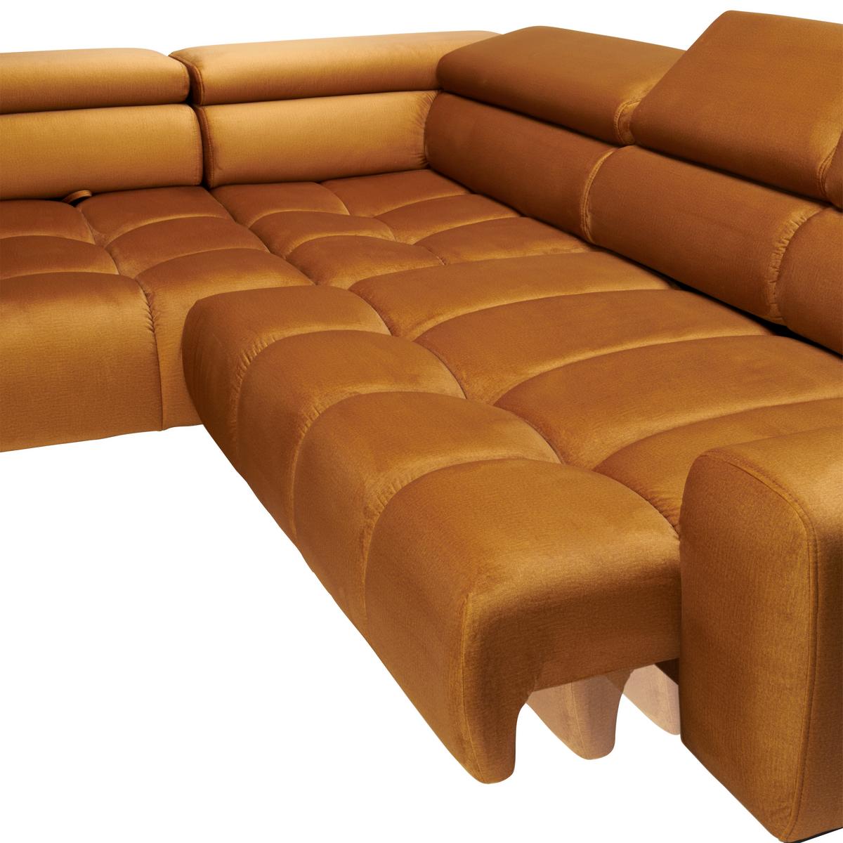 Kutna Garnitura Imperia - curry žuta/crna, Design, tekstil/metal (216/300cm) - Modern Living