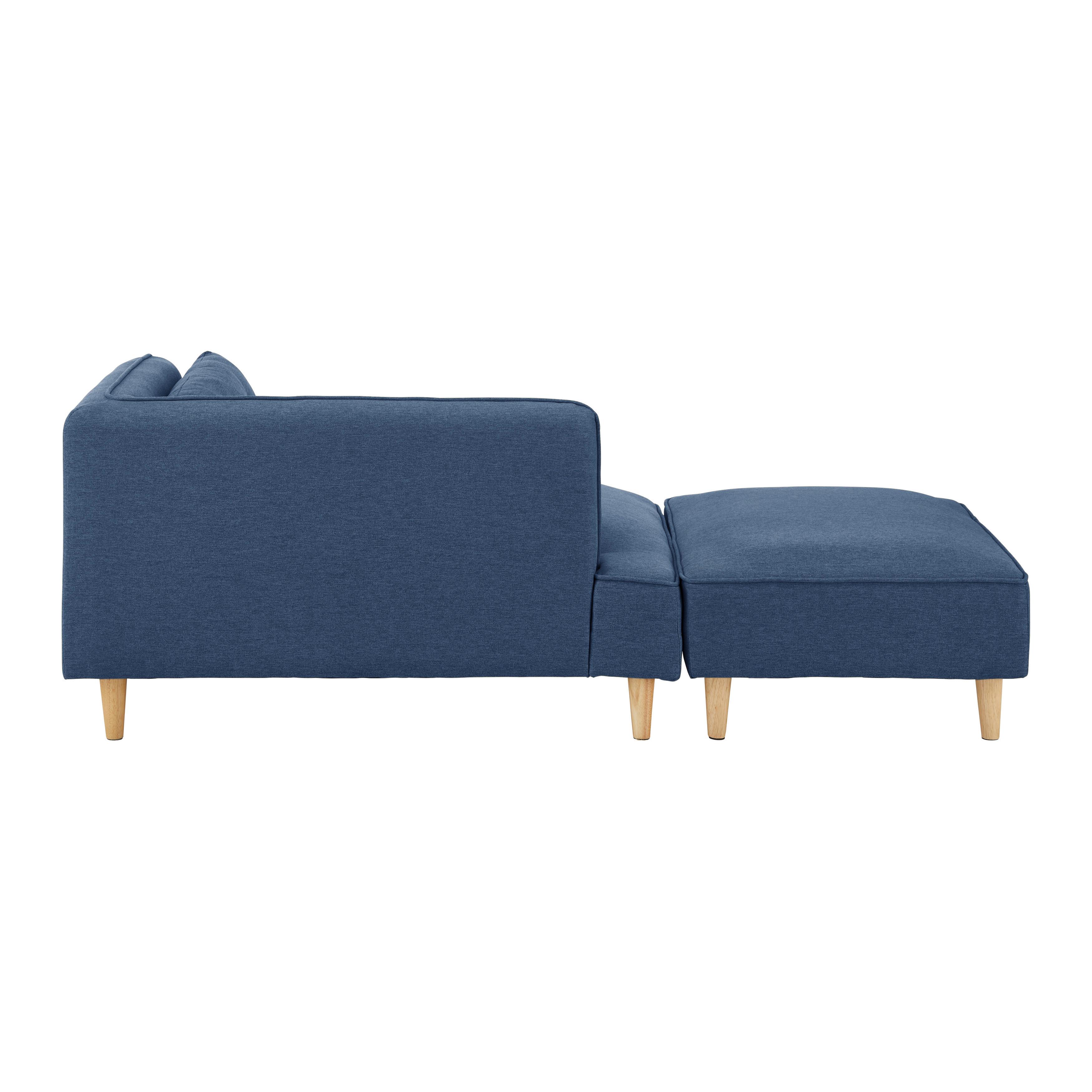 RECAMIERE FANNY - blå/naturfärgad, Modern, trä/textil (154/55/73cm) - Bessagi Home