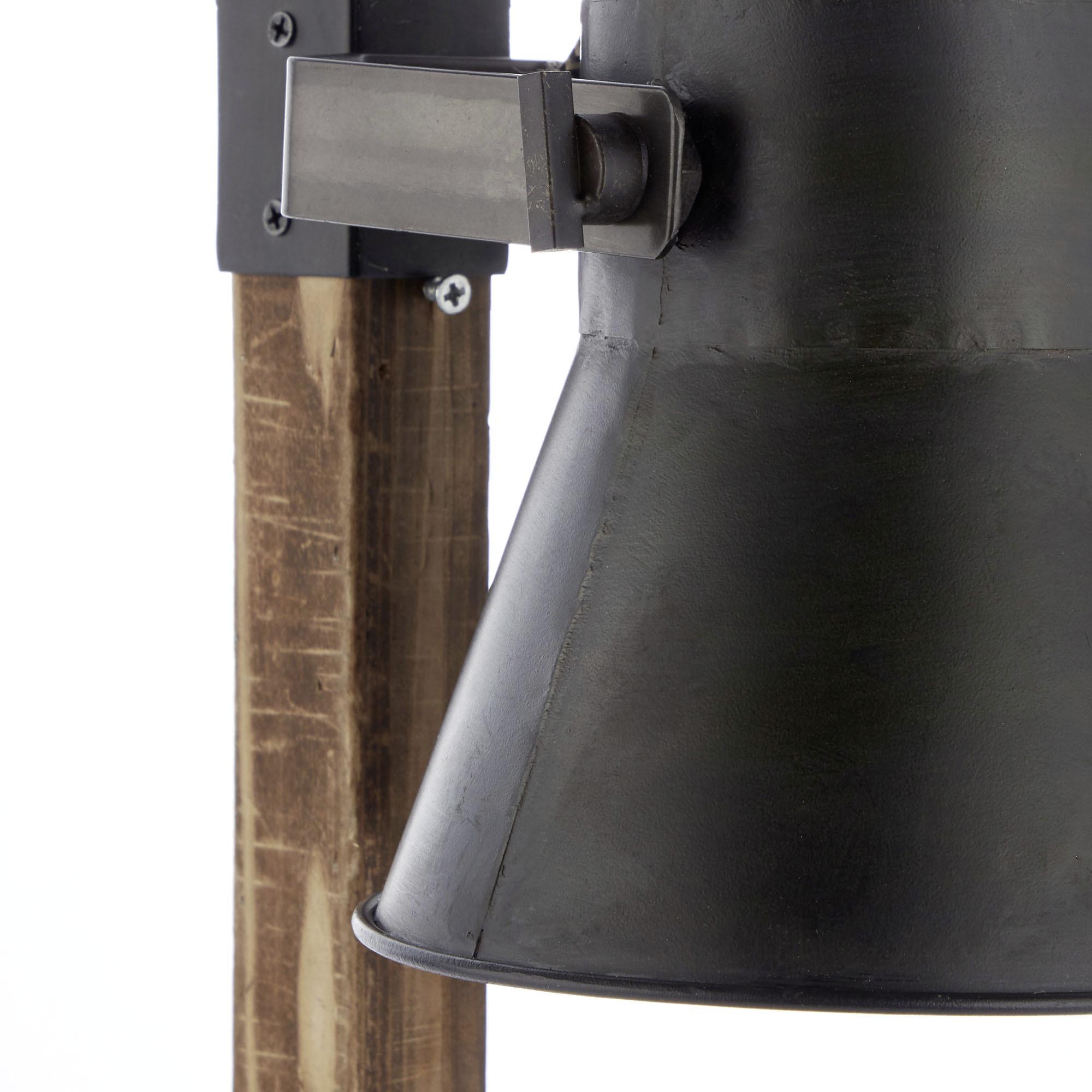 Tischleuchte Plow Schwarz max. 10 Watt - Schwarz, Natur, Holz/Metall (16/55cm) - Brilliant