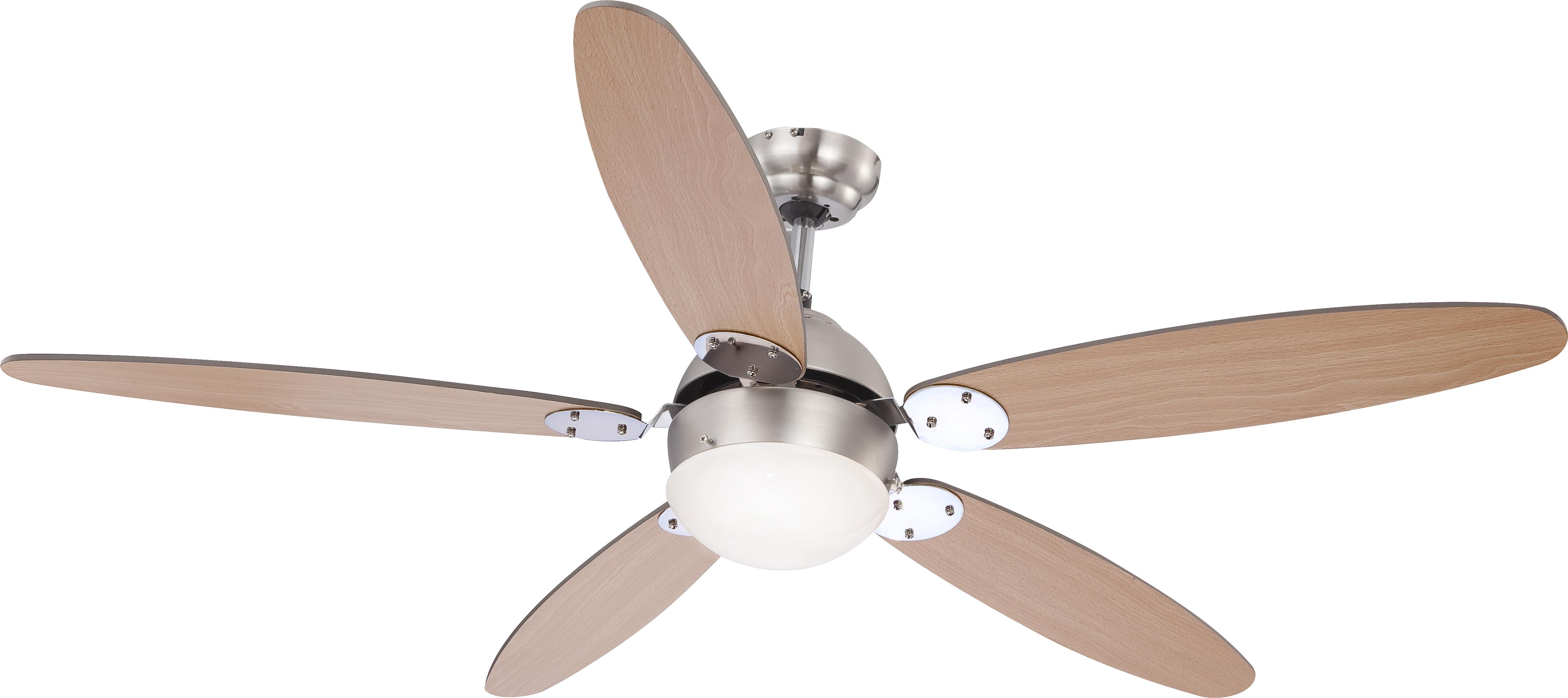 Deckenventilator Rolan max. 60 Watt - Buchefarben/Graphitfarben, KONVENTIONELL, Glas/Holz (132/40,6cm) - Globo