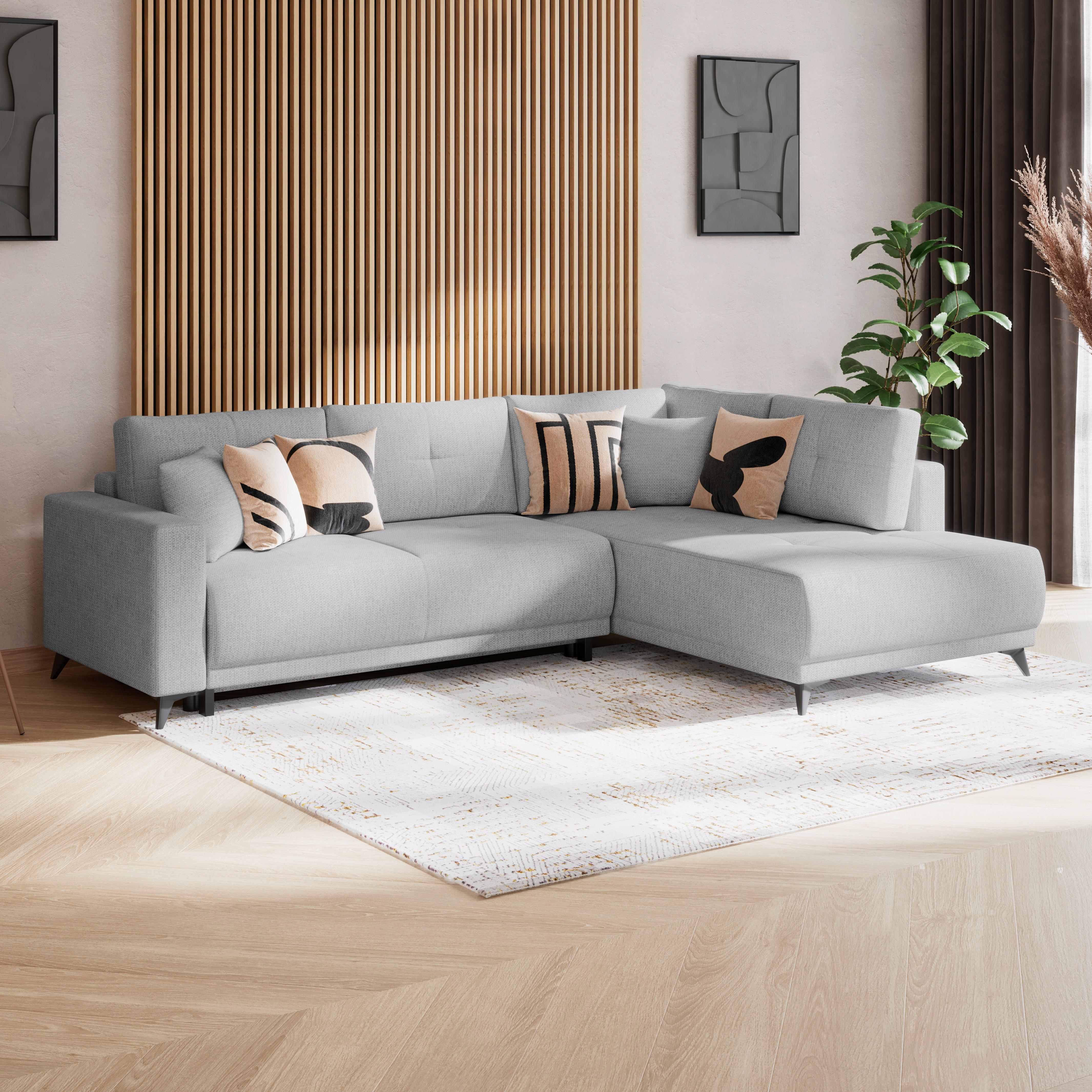 Kutna Garnitura Texas - tamno siva/crna, Konvencionalno, drvo (259/203cm)