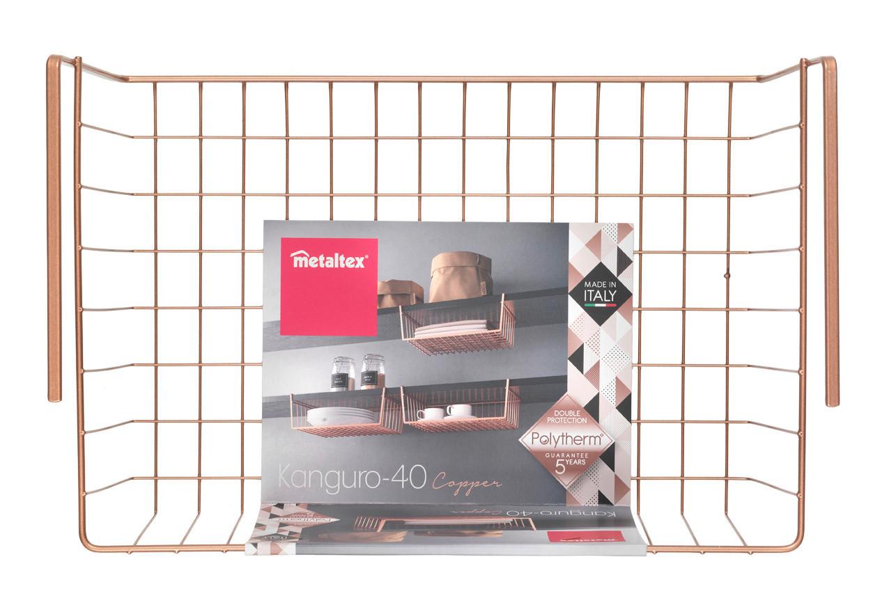 Felakasztható Kosár Kanguro 40 Copper - rézszínű, fém (40/26/14cm) - Metaltex