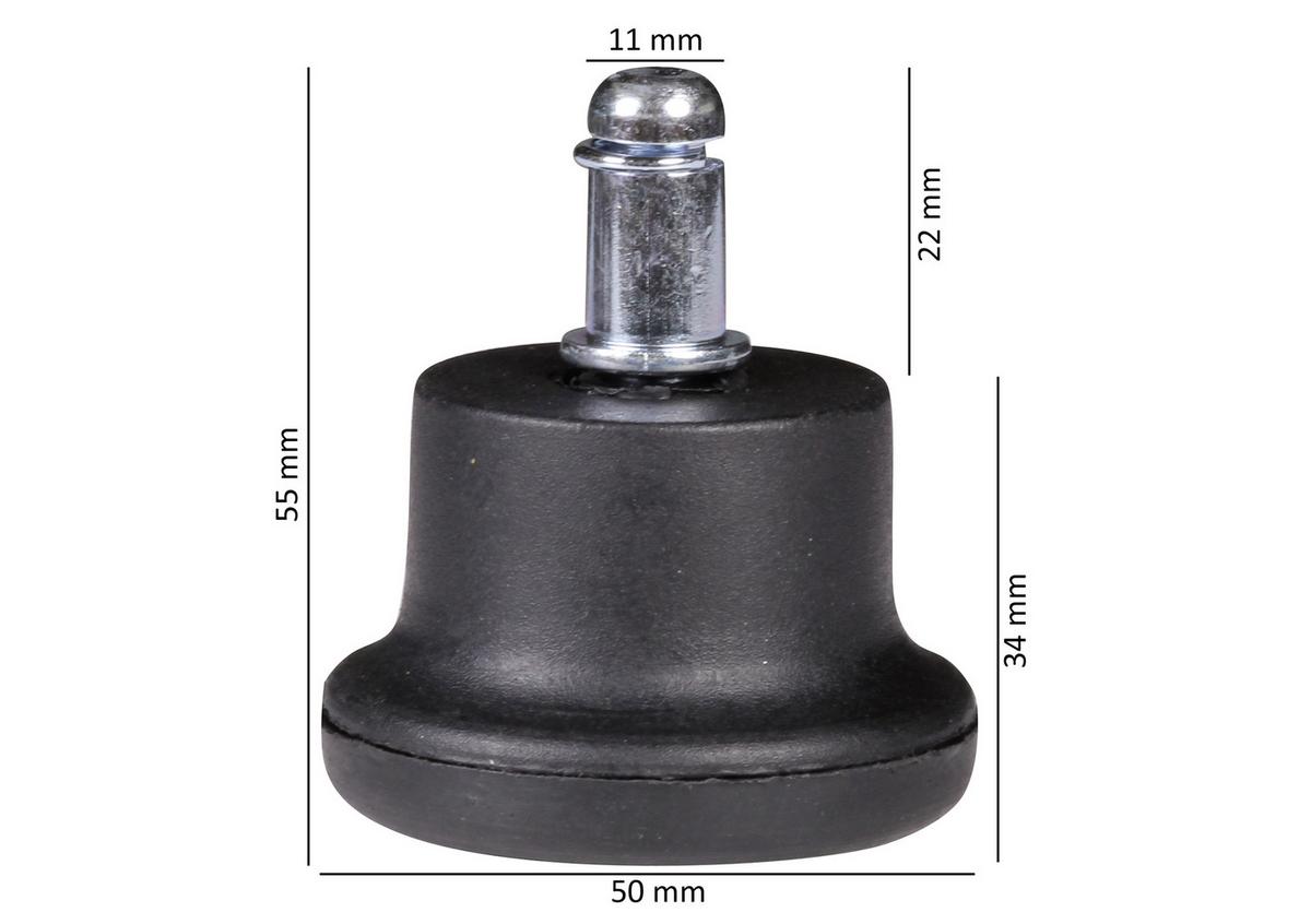 Drsnik Za Pisarniški Stol Spm1.915 - črna, Basics, umetna masa (5cm) - MID.YOU