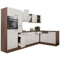 Eckküche Oliver mit Geräten ca. 310x172 cm Weiß - Eichefarben/Weiß, Basics, Holzwerkstoff/Metall (310/172cm) - Respekta