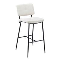 Barhocker Neta Beige Webstoff Gepolstert - Beige/Schwarz, MODERN, Holz/Textil (43/103/52cm) - Bessagi Home