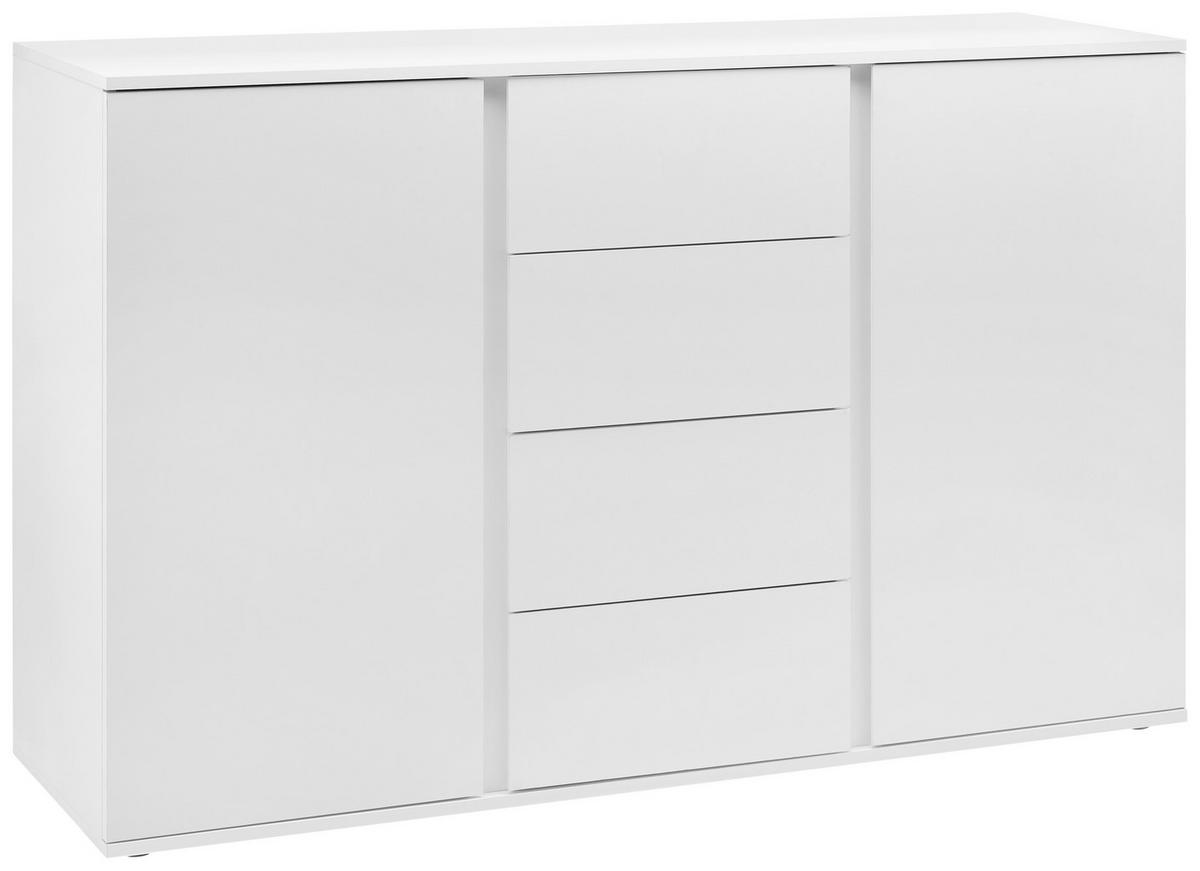 Sideboard Bianco in Weiß - Silberfarben/Weiß, MODERN, Holzwerkstoff/Kunststoff (150/95/43cm) - Mömax