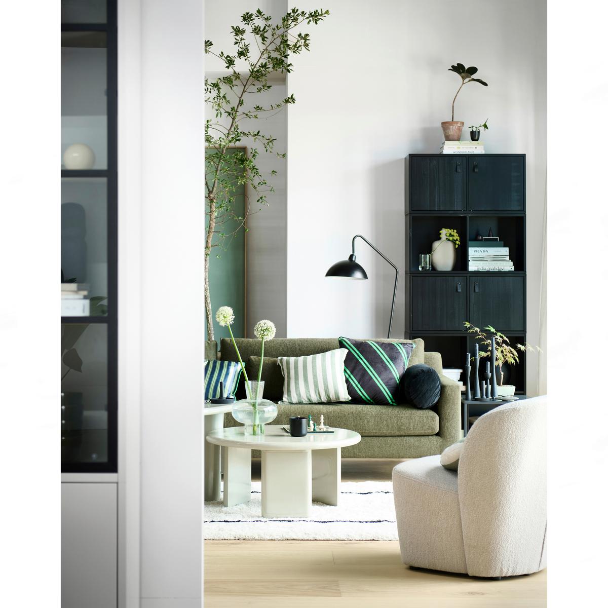 Cocktailsessel Lofty Naturfarben Bouclé - Schwarz/Naturfarben, Design, Kunststoff/Textil (68/75/72cm) - Livetastic