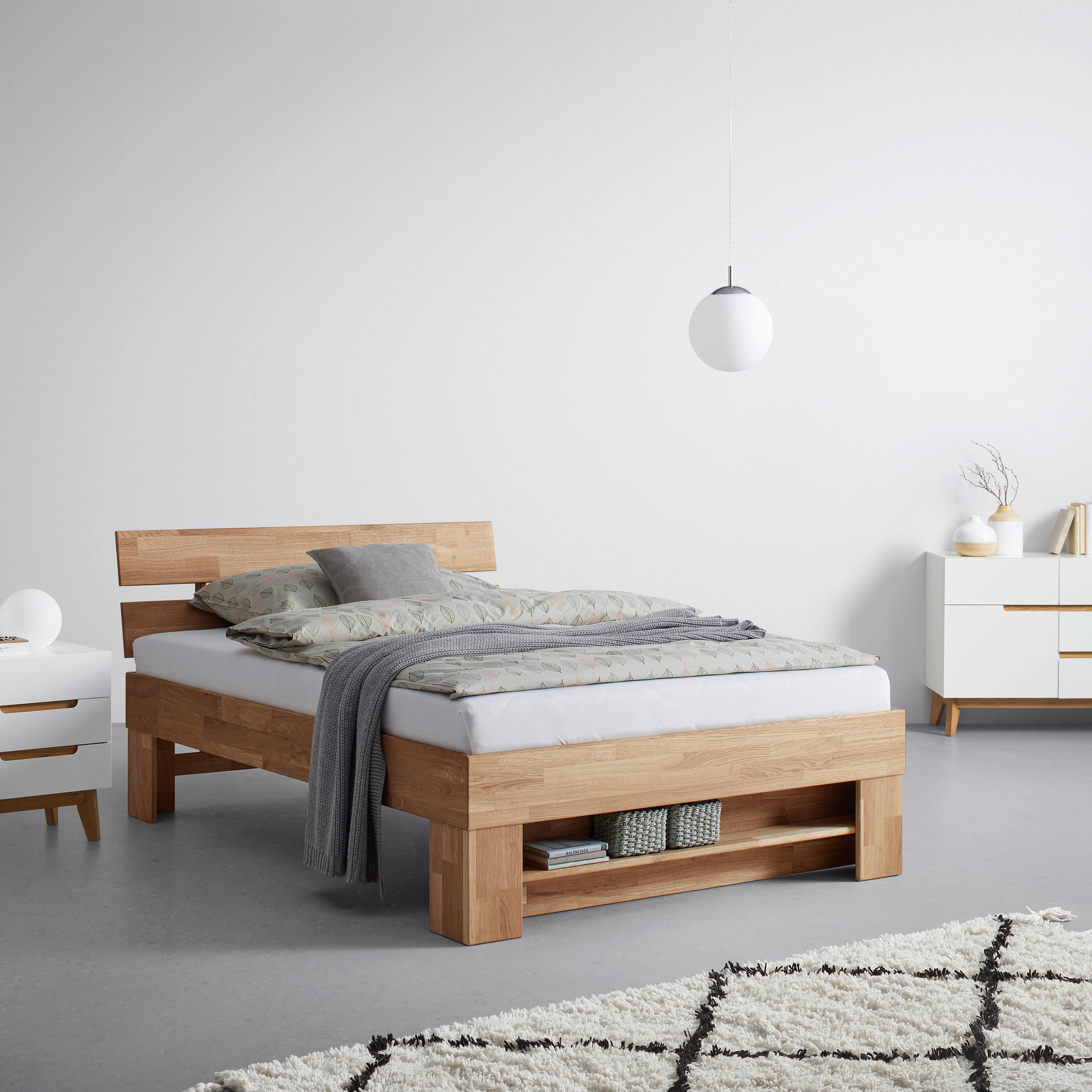 Bett Darja Wildeiche ca. 140x200cm - Wildeiche, KONVENTIONELL, Holz (140/200cm) - Based
